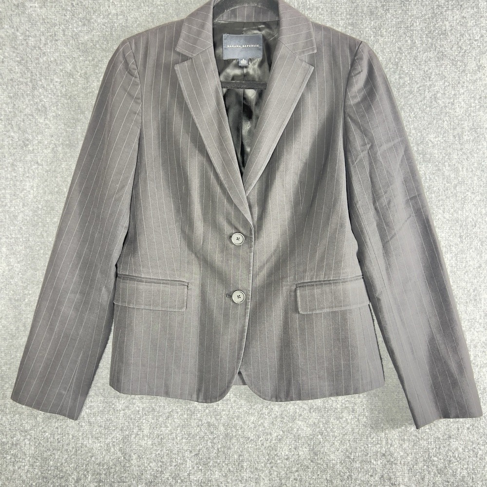 Banana Republic Gray Pinstripe Blazer Women's Size 6‎ Career Office Jacket